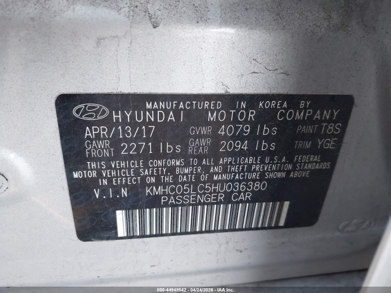 Hyundai Ioniq Hybrid Limited 2017 Silver 1.6L