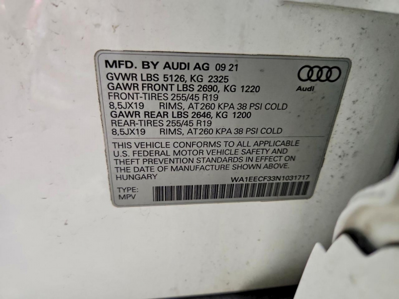 Audi Q3 Premium Plus S Line 45 2022 White 2.0L