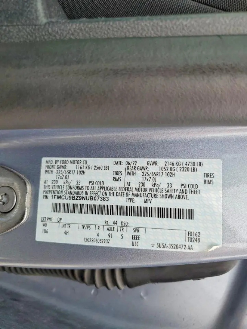 Ford Escape Se 2022 Blue 2.5L