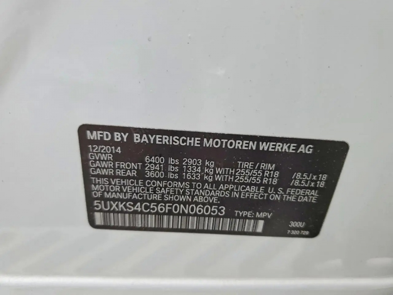 Bmw X5 Xdrive35D 2015 White 3.0L