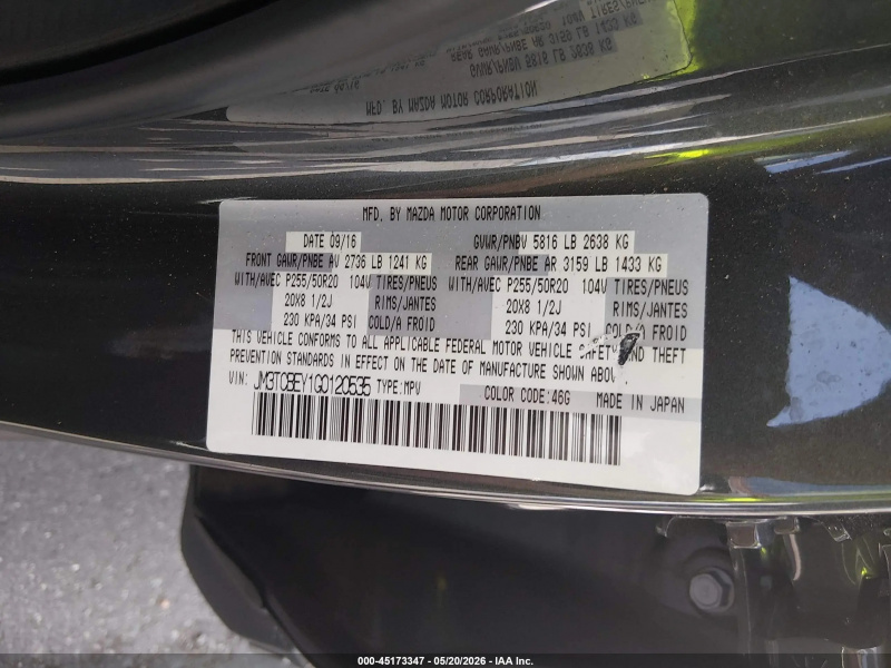Mazda Cx-9 Signature 2016 Gray 2.5L