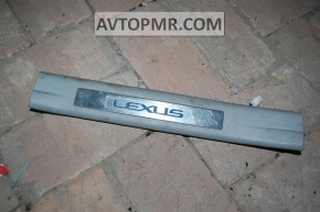 Накладка порога з підсвічуванням зад лев Lexus RX300 RX330 RX350 RX400h 04-09 сіра