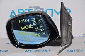 Зеркало боковое левое Acura MDX 07-13 11 пинов, поворотник, черное, Китай большое