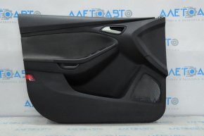 Обшивка двери карточка передняя левая Ford Focus mk3 11-18 черн, SE, с серой вставкой