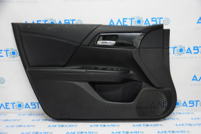 Обшивка двери карточка передняя левая Honda Accord 13-17 кожа черн
