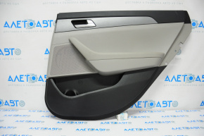 Обшивка дверей картка задня права Hyundai Sonata 15-19 сіра шкіра