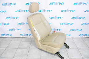 Пассажирское сидение Nissan Pathfinder 13-20 без airbag, электро, кожа беж, стрельнувшие