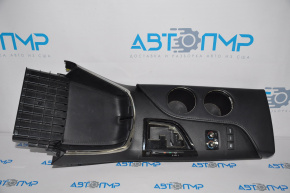 Накладка шифтера подстаканники и карманы Toyota Avalon 13-18 черн, хром подёрт