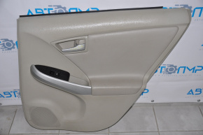 Обшивка дверей картка зад прав Toyota Prius 30 10-15 шкіра беж