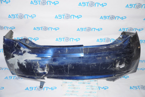 Бампер задний голый Toyota Prius 30 10-15 синий, порван по краям и снизу, мятый