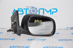Зеркало боковое правое Toyota Rav4 06-12 3 пина, черное, трещина на корпусе