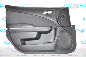 Обшивка двери карточка передняя левая Dodge Charger 15-20 рест черн тряпка