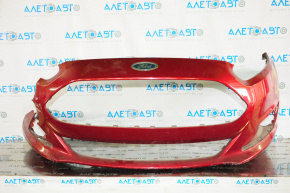 Бампер передний голый Ford Fiesta 14-19 рест красный оторвана правая часть на З/Ч