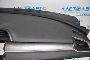 Торпедо передняя панель голая Honda Civic X FC 16-21 черная, царапины