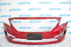 Бампер передний голый Hyundai Sonata 15-17 SE usa красный оторвана левая часть
