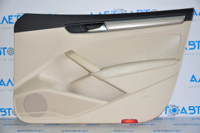 Обшивка двери карточка передняя правая VW Passat b8 16-19 USA беж