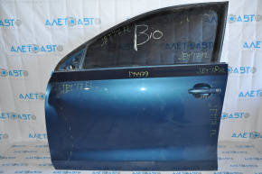 Дверь голая передняя левая VW Jetta 11-18 USA синяя замята у крыла тычка