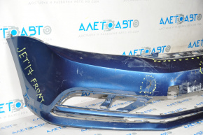 Бампер передній голий VW Jetta 15-18 USA синій злам креп, порваний, пом'ятий