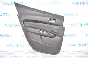 Обшивка двери карточка задняя левая Acura TLX 15-17 дорест черн с черн вставкой кожа, подлокотник кожа, молдинг под дерево глянец, тычки на коже