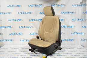 Водійське сидіння Chevrolet Volt 11-15 без airbag, механіч, шкіра беж, потріскалася, порвано