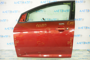 Дверь голая передняя левая Ford Focus mk3 11-18 красный RR, вмятины