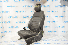 Сидіння водія Ford Fusion mk5 13-16 без airbag, titanium, електро, шкіра чорн, подряпини