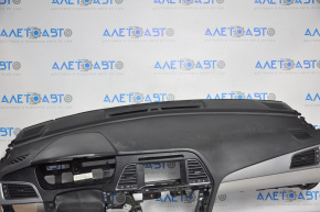 Торпедо передня панель без AIRBAG Hyundai Sonata 15-17 сірі накладки