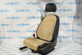 Водійське сидіння VW CC 08-17 без airbag, електро, шкіра чорна з беж вставкою, потріщ у шкірі