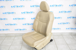 Сидіння водія Nissan Rogue 14-20 без airbag, електро, шкіра беж