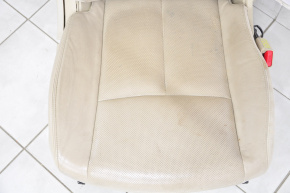 Пассажирское сидение Nissan Rogue 14-20 без airbag, механич, кожа беж