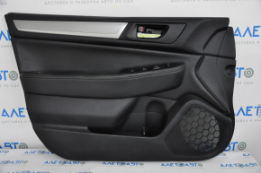 Обшивка дверей картка перед лев Subaru Legacy 15-19 шкіра, чорна, сер вставка