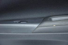 Обшивка дверей картка зад прав Nissan Sentra 13-19 чорна шкіра, дефект
