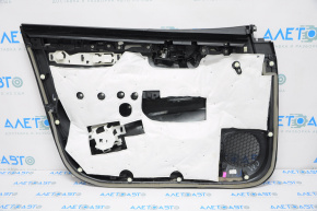 Обшивка двери карточка передняя правая Nissan Sentra 13-19 черн кожа, сер вставка
