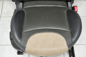 Пасажирське сидіння Fiat 500L 14- без airbag, механ, шкіра черн з корич вставки, підігрів