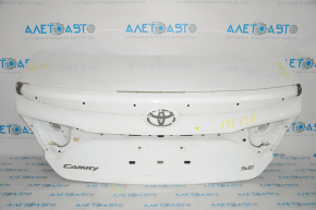 Крышка багажника Toyota Camry v55 15-17 usa под спойлер, крашенная, царапины, белый 040