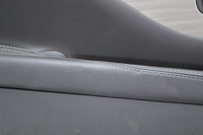 Обшивка дверей картка задня ліва Nissan Murano z52 15-18 шкіра чорний, прим'ятості