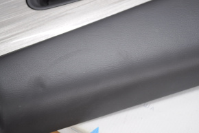 Обшивка дверей картка задня ліва Nissan Murano z52 15-18 шкіра чорний, прим'ятості