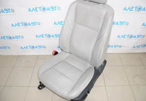 Сидіння водія Toyota Avalon 13-18 без airbag, електро, підігрів, шкіра сіре, тріщини