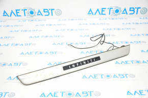 Накладка порога передня права Infiniti QX30 17- з хромом, обрізана фішка, потерта