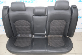 Задний ряд сидений 2 ряд Hyundai Sonata 15-17 кожа черн, трещина на левой боковине