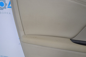 Обшивка дверей картка перед лев Honda Accord 13-17 шкіра беж топляк