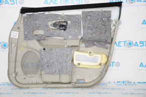 Обшивка двери карточка передняя левая Ford Explorer 11-15 дорест кожа сер, заломы внизу