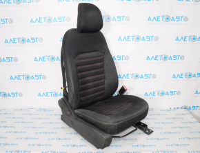 Пасажирське сидіння Ford Fusion mk5 13-16 без airbag, механічні, ганчірка черн червона строчка