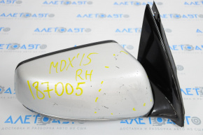 Дзеркало бокове праве Acura MDX 14-16 14 пінів, затемнення, поворотник, срібло, подряпини