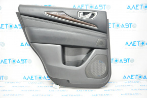 Обшивка двери карточка задняя левая Infiniti JX35 QX60 13- кожа черн, под 2 динамика