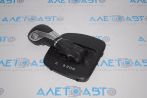 Ручка КПП с накладкой шифтера Ford Escape MK3 13-16 резина черная, черная накладка, нет крепления