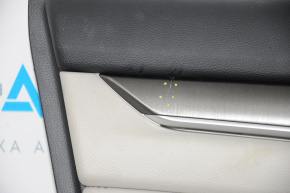 Обшивка двери карточка передняя левая Honda Accord 18-22 черн тряпка с серой вставкой, царапина