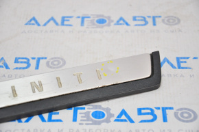 Накладка порога зад лев зовн Infiniti JX35 QX60 13- хром, тип 2, стусана