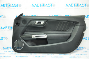 Обшивка двери карточка передняя правая Ford Mustang mk6 15- под 2 динамика, кожа черн