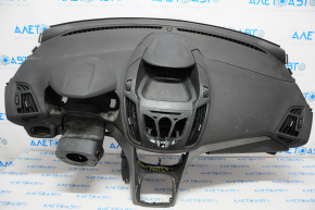Торпедо передня панель без AIRBAG Ford Escape MK3 13-16 дорест чорний, з бард і тираж, подряпини, злам планка бардачка